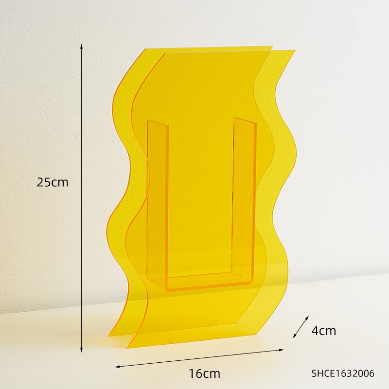 Vase en acrylique Transparent, décoration nordique, décoration de Table pour la maison, salon, chambre à coucher, décoration de bureau,: Leaf A