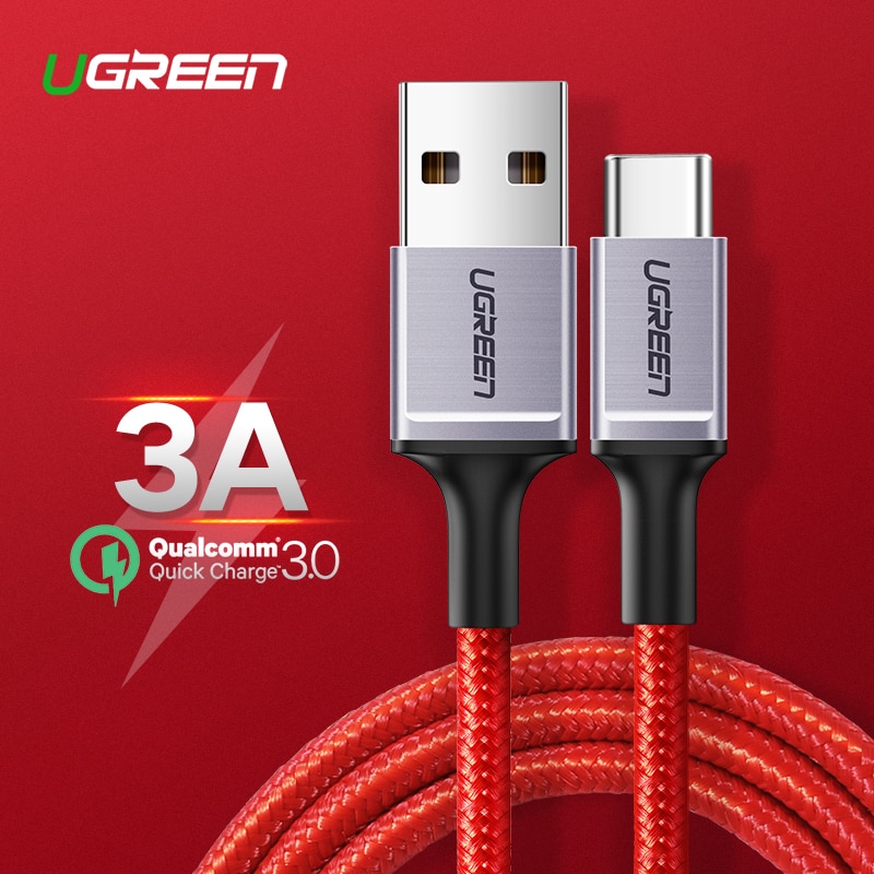 Ugreen USB Type C Cable for Samsung Galaxy S10 S9 Mobile Phone Cable Fast USB C Charge Data Cable for Xiaomi Mi8 Type-C USB Cord