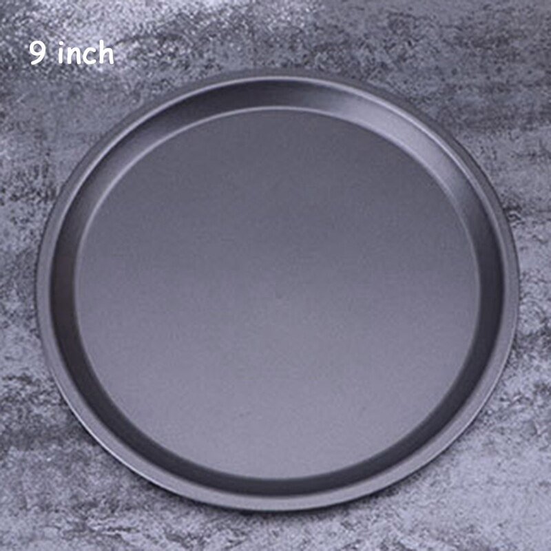 1pc Pizza Plate Pan 9/10/11/12/14 inch Round Shallow Dish Pizza Pan Carbon Steel Non-stick Pizza Pies Mold DIY Baking Tray Mould: 9 inch