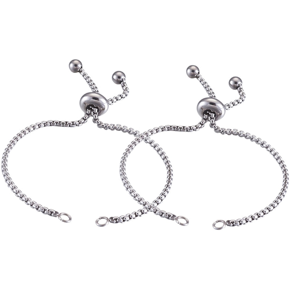 Pandahall 10Pcs 230Mm Verstelbare 304 Roestvrij Armband Maken Slider Armbanden Voor Vrouwen Diy Sieraden Charm Armbanden Maken