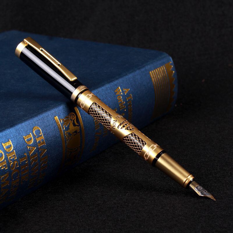 1Pcs Business Fountain Pen Luxury Office Writing Signing Calligraphy Ink Nib Pens High-end pen Office Stationary Supplies: Yellow