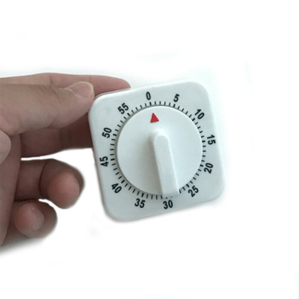60 Minuten Kookwekker Voor Koken Witte Vierkante Dial Timer Count Down Alarm Herinnering Draagbare Mini Tafel Kantoor Leren