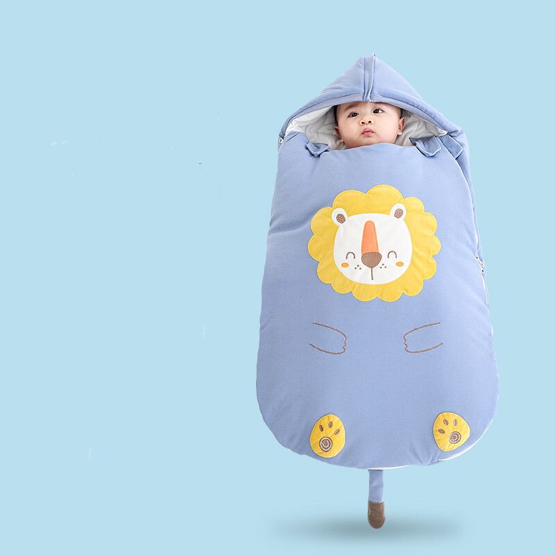 1 Stuk Pasgeborenen Slaapzak Winter Dikker Baby Anti-Kick Inbakeren Cartoon Baby Jongens Meisjes Sleepsack Katoen Baby Wrap deken: thick cotton-color 1 / 96x50cm