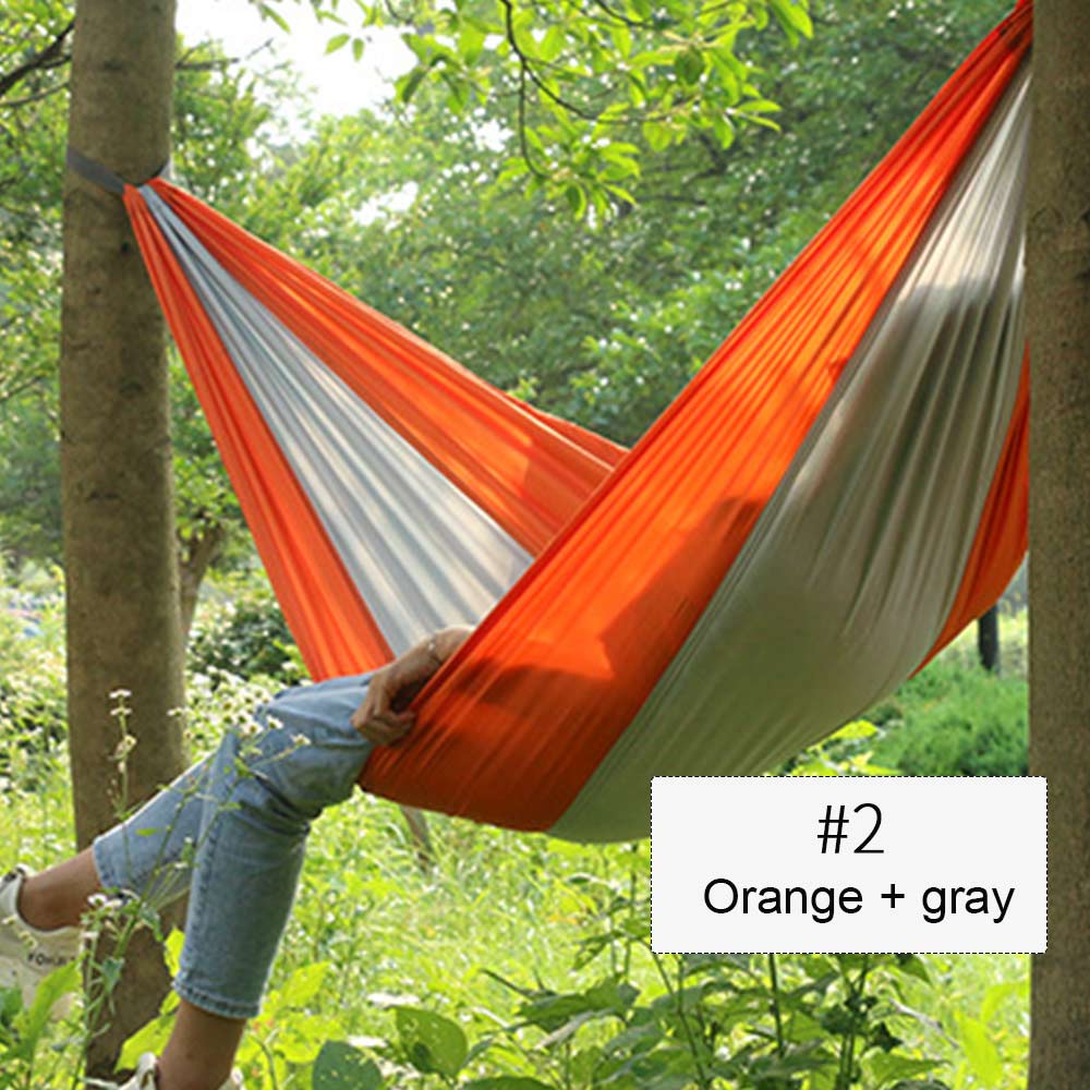 Hiking Camping 240cm Hammock Portable Nylon Safety Parachute Hamac Hanging Chair Swing Outdoor Double Person Leisure Hamak: Style 1
