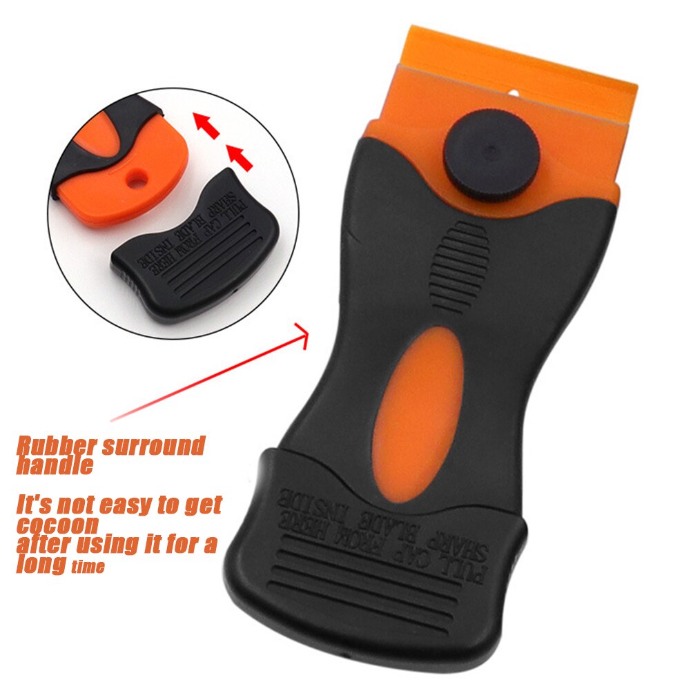 Car Sticker Remover Razor Blades Scraper with Contoured Grip for Window Glass Film Glue Removing YE