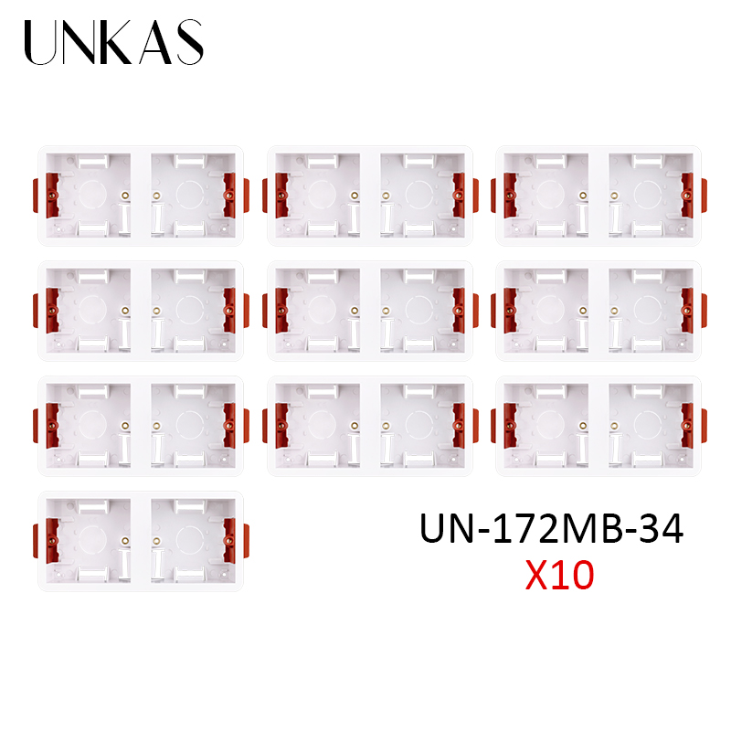 UNKAS Dry Lining Box For Gypsum Board / Drywall / Plasterboad 34mm Depth Wall Switch Socket 86mm / 146mm / 172mm Cassette: 10 Unit 172MB-34