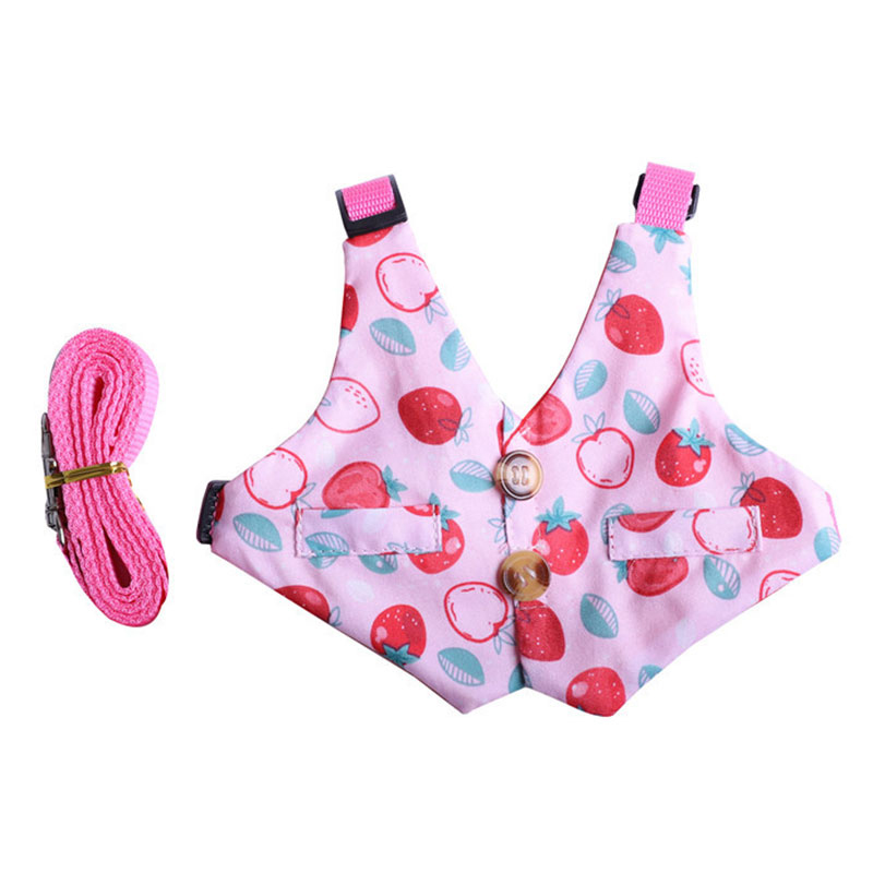 Rabbits Pet Vest with Pulling Rope Vest Convenient Rabbit Chest Back Safety Pet Harness Breathable Adjustable Pet Supplies: rose red / S
