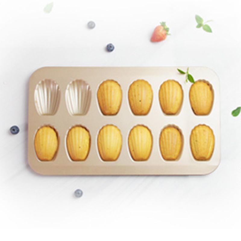 12 Cups Nonstick Madeleine Pan Shell Shape Carbon Steel Mold Baking Mould Tools