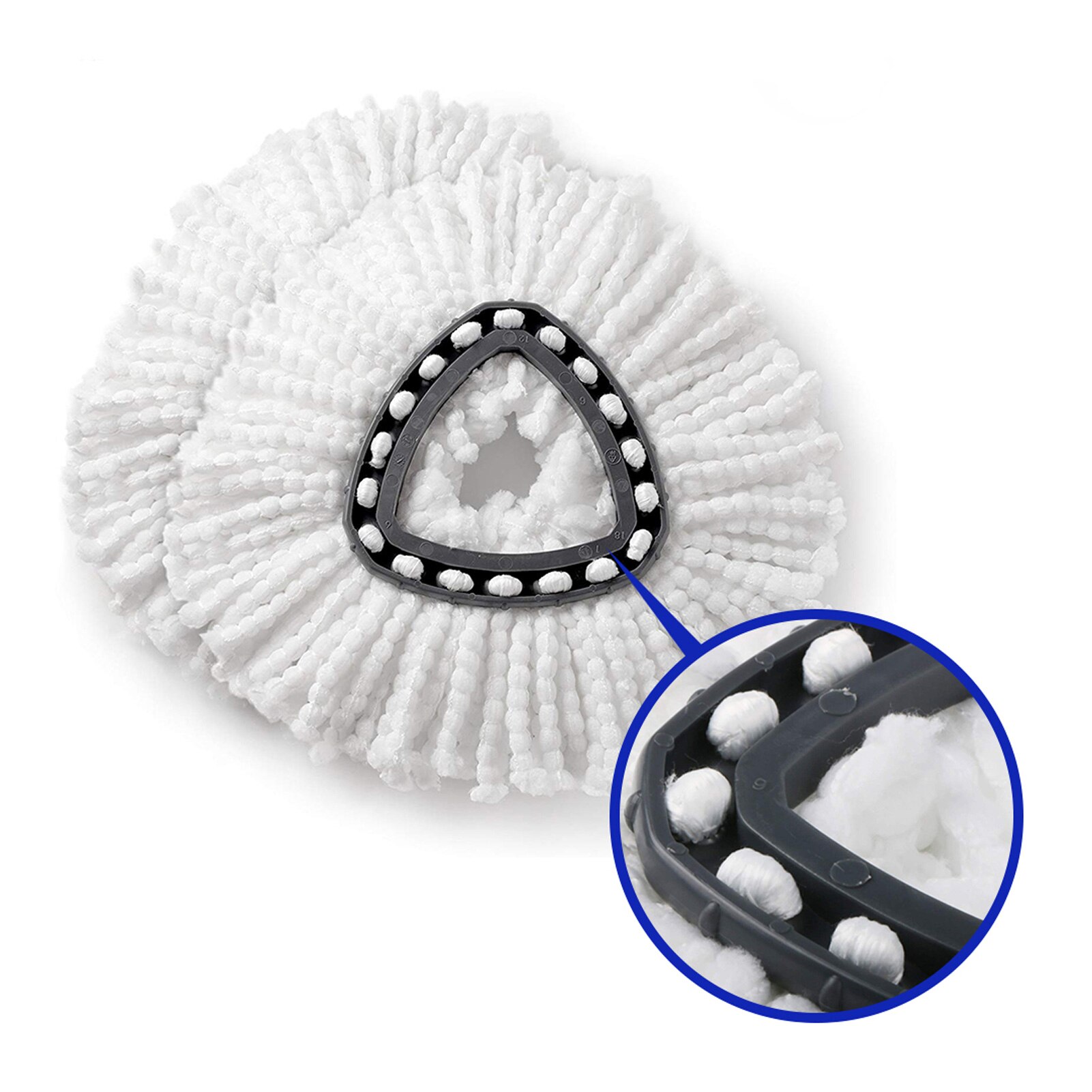 2 Packs Mop Replacement Heads for Vileda O-cedar Microfiber Spin Mop Refills Easy Cleaning Mop Head Replacement Mop Accessories: White