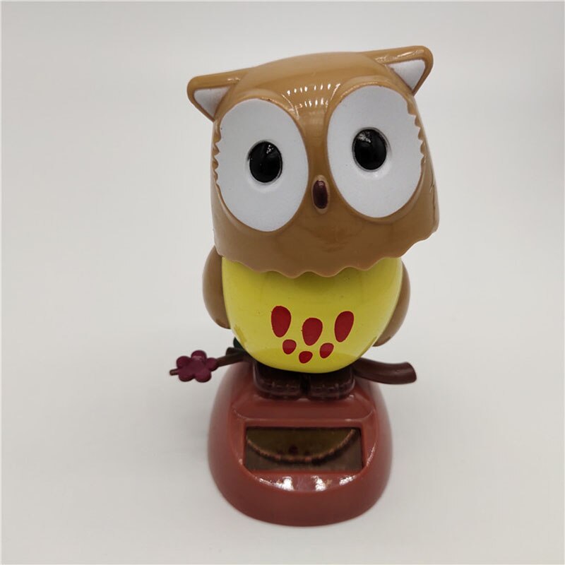 1Pcs Solar Powered Nette Eule Vögel Schütteln Kopf Auto Ornament Solar Spielzeug Klassische Schaukel Puppe Auto-Dashboard Zubehör Spielzeug