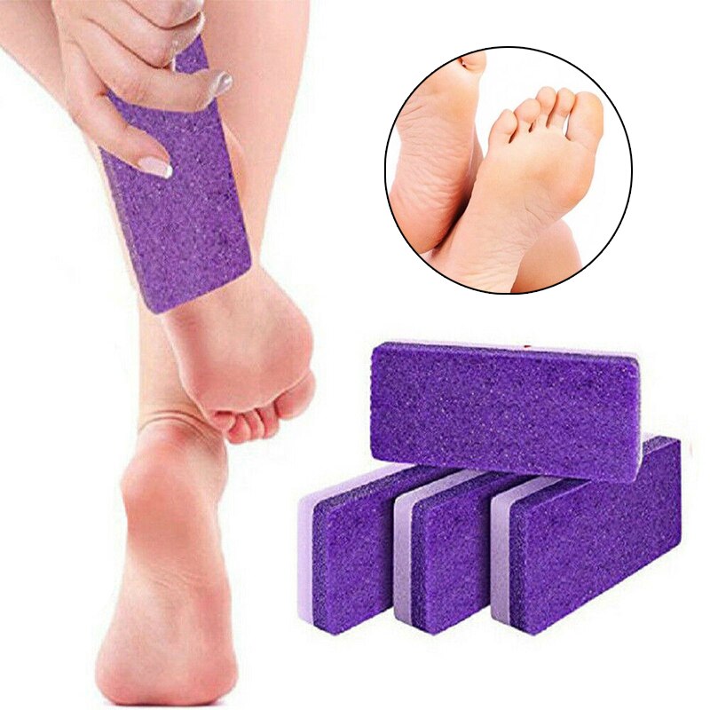 1pc púrpura piedra pómez para los pies esponja piedra callo exfoliar durezas eliminar depurador de pedicura muerto almohadilla para piel masaje de pie Junta