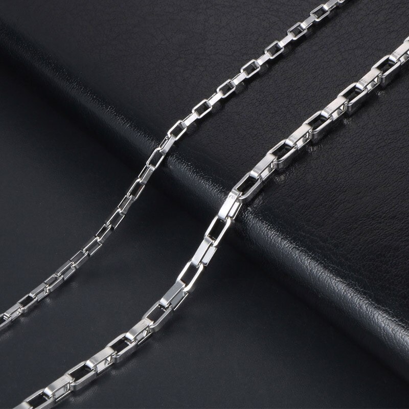 Men And Women Couple Item Matching Chain Titanium Steel Rectangular Box Chain Necklace Jewelry Accessories