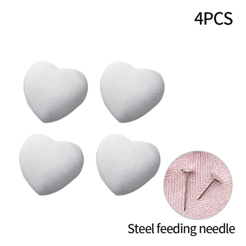4pcs Nordic Non-slip Bed Sheet Clips Simple Heart Shape Safe One-key Unlock Quilt Blanket Clips Anti-run Quilt Fastener Holder: Grey heart