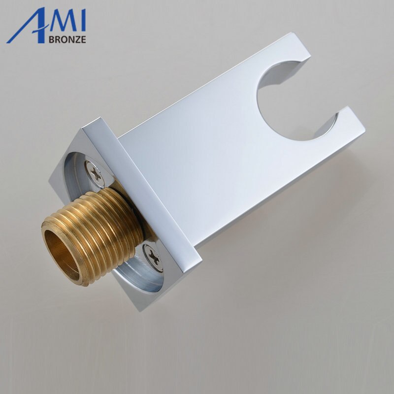Hand Shower Hook Chromed Polish Shower Seat Solid Brass G1/2" With Shower Hose Connector Shower Mounting Brackets