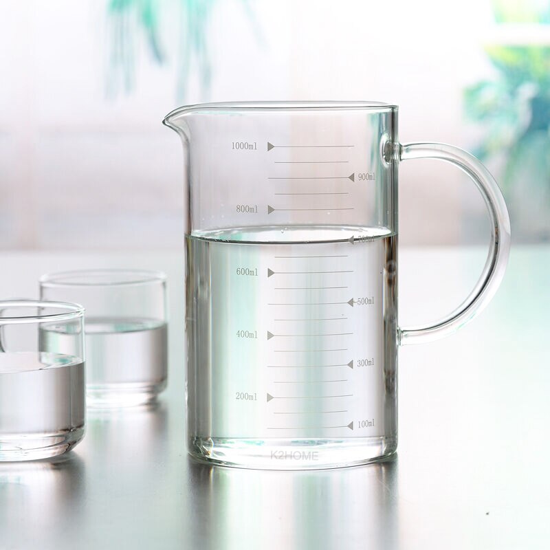 Hoch Borosilikat Lebensmittelqualität Glas Messbecher Topf Wasserkocher 350 ml, 500 ml, 1000 ml Für Möglichkeit