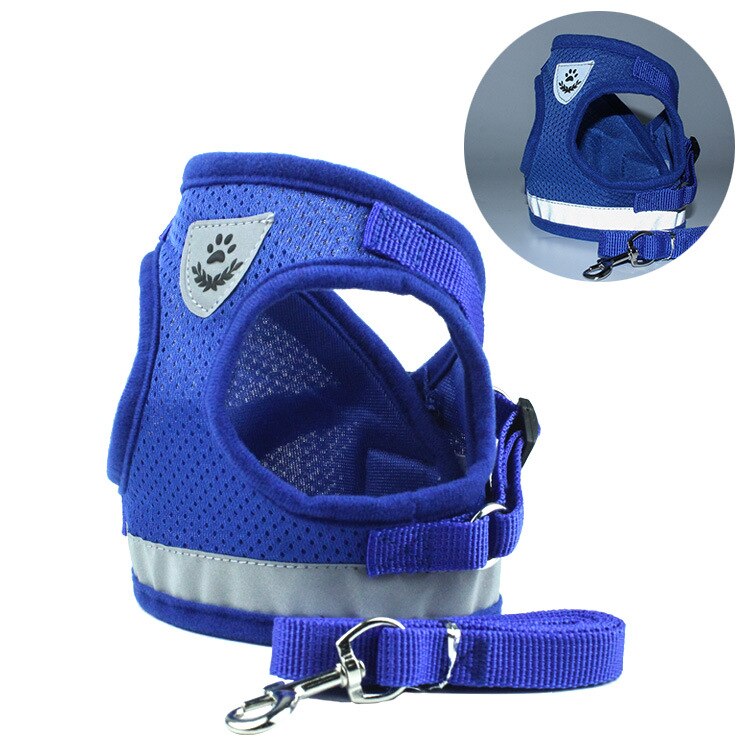 Pets Supplies Puppy Chihuahua Accessories Vest for Small Dog Harness Straps+Leash Lanyard Belt Set Walking Tractor Cheap Product: Blue / L