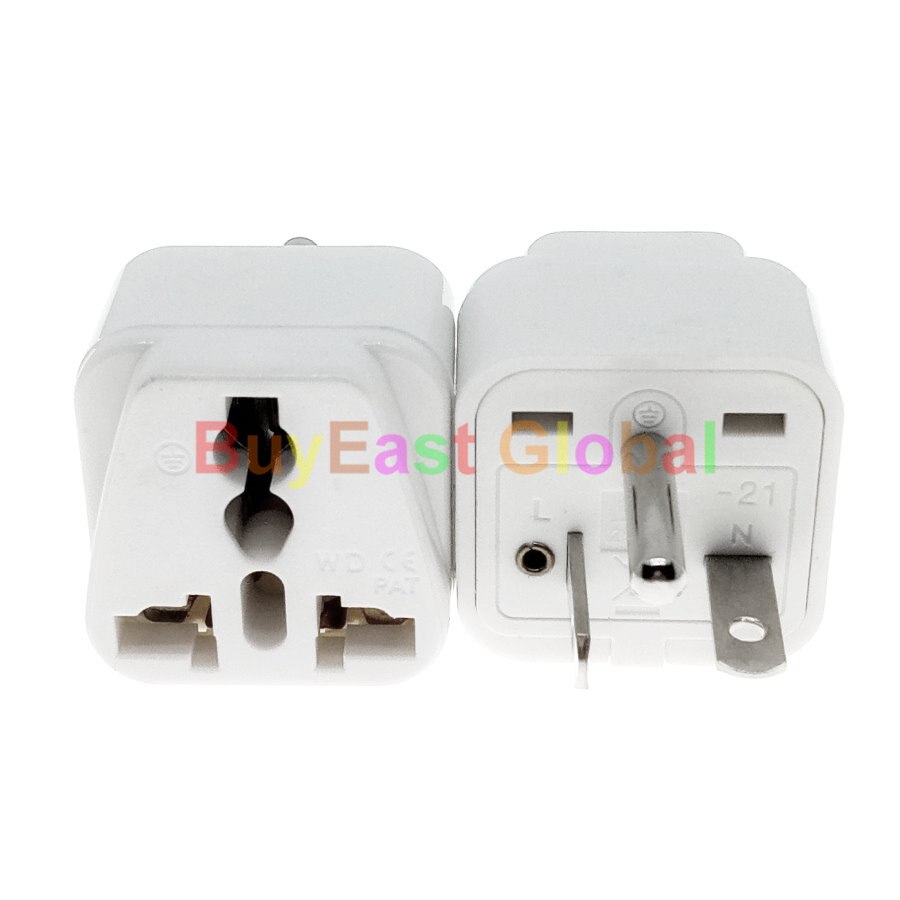 Universal to US NEMA 6-20P Plug Adapter - AC 208/220/230/240V- 10A Max Black / White