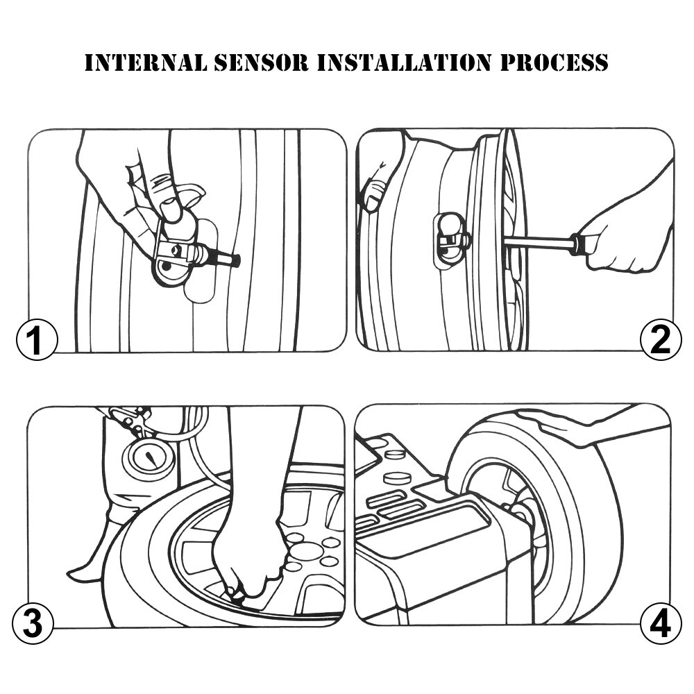Tire Pressure Monitoring System 4 Sensors Display Alarm System 5V Internal Sensors Android Navigation Car Radio USB Android TPMS