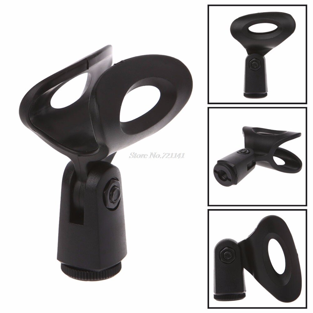 Flexible Microphone Mic Stand Accessory Plastic Clamp Clip Holder Mount Black Electronics Stocks
