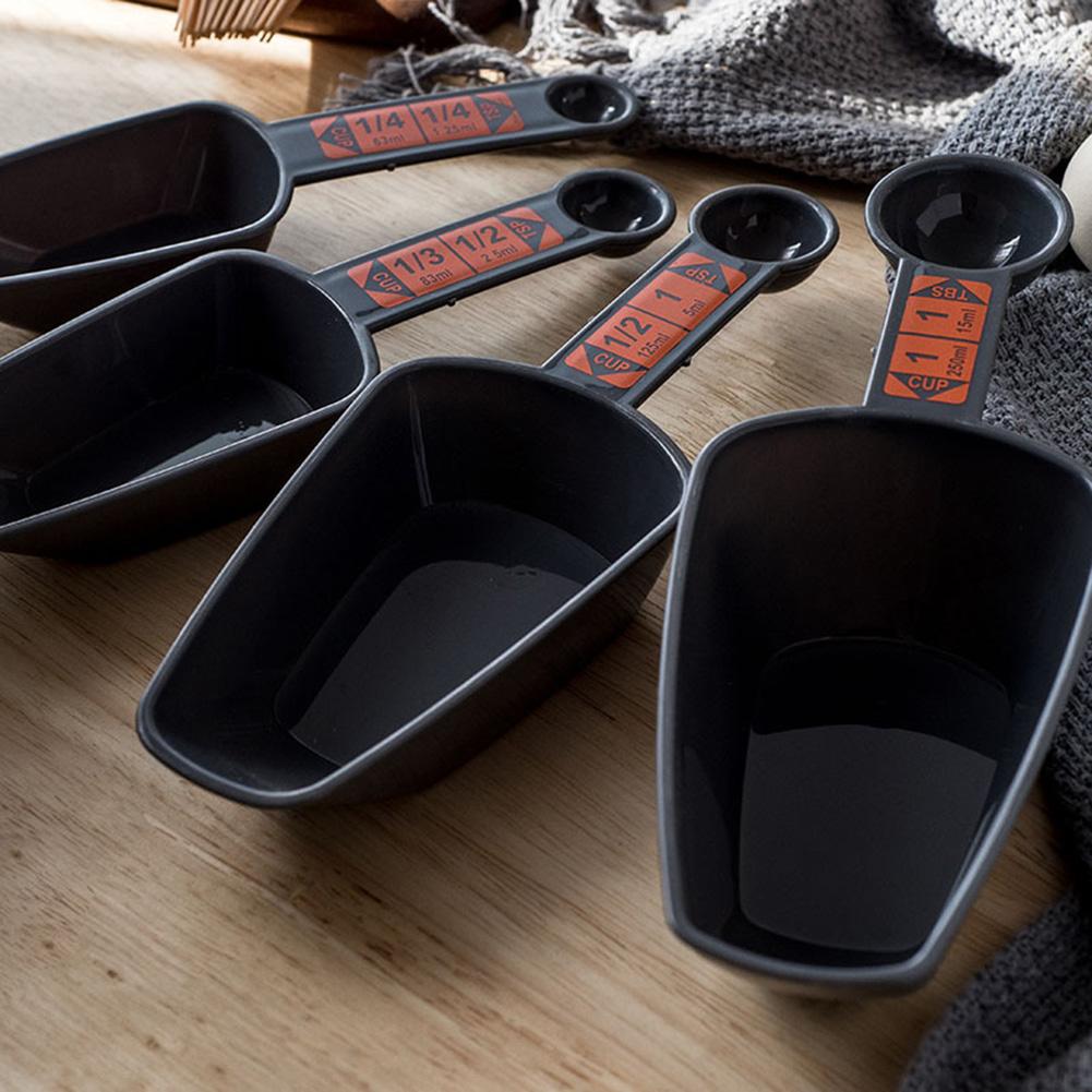 4 unids/set de plástico extremo doble harina cuchara de medir café cocina herramientas para hornear