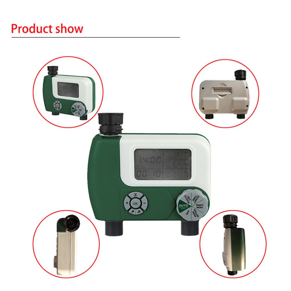 Double Exit Irrigation Timing Controller Auto Irrigation System Tube Connection Electronic Control Valve Garden Watering Toos