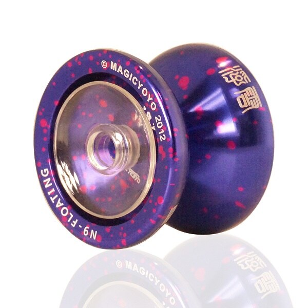 Magic yoyo N9 yoyo Clouds YOYO CNC Metal KK bearing yoyo Toys Special Props diabolo juggling: Purple and red