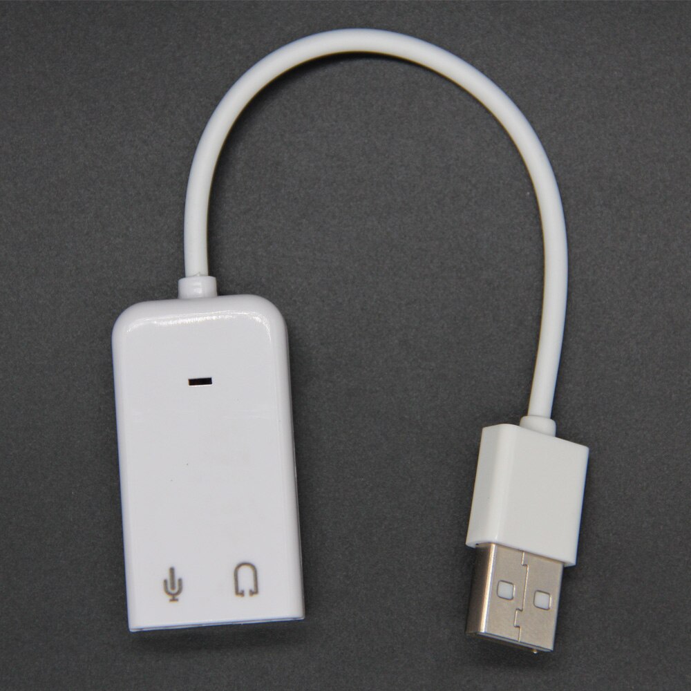 3D White 2.0 Virtual 7.1 Channel External USB Audio Sound Card Adapter Sound Cards For Laptop PC Mac With Cable