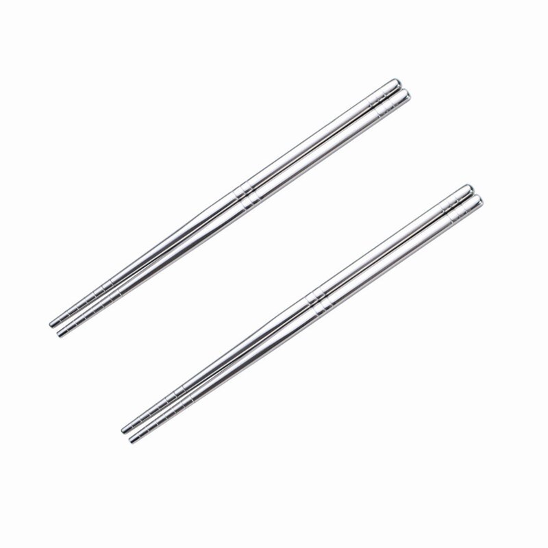 Chinese Metalen Eetstokjes 304 Roestvrij Staal Eetstokjes Draagbare Reizen Chop Stick Herbruikbare Voedsel Sticks Voor Sushi Hashi: 2 Pairs