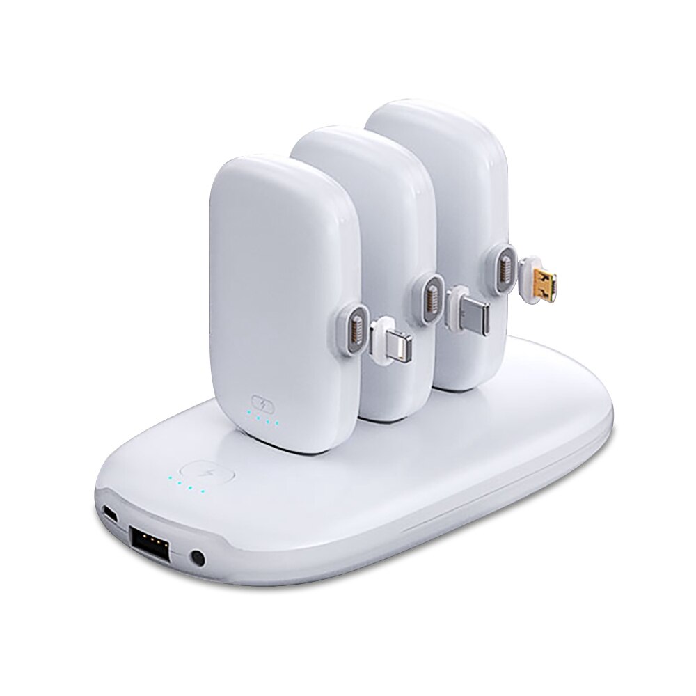 CASEIER 4PCS 12500 mAh Magnetic Power Bank Für iPhone 11 Pro Max Samsung Xiaomi 12500 mAh Power Tragbare Ladegerät beleuchtung: WHITE