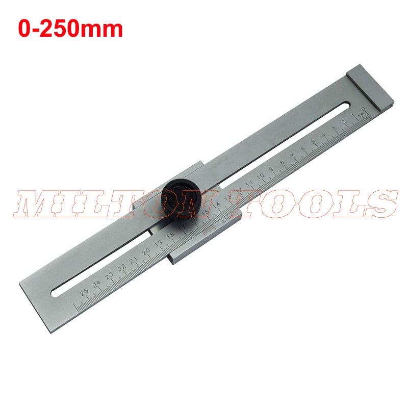 0-250/300mm industrial level Steel Marking Gauge Aluminum Alloy 170/270/370mm Scale Measure Scribing Ruler T-type Hole Ruler: 0-250mm