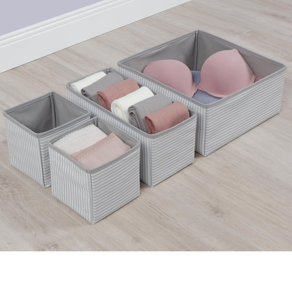 Home Organizer Drawer Wardrobe Organizer Office Wardrobe Outfit Clothes Organizer Box Set 5 Pieces Beige Blue Gray Pink