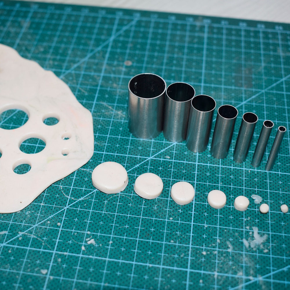2mm-15mm 7 pcs Rvs Mini Ronde Clay Cutter DIY hollow punch Klei Ceramica Aardewerk Fimo polymeer Klei Gereedschap
