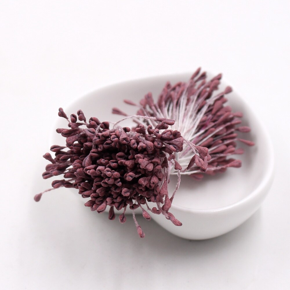 360Pcs/lot Mini Flower Stamen Artificial Flowers Pistil Wedding Party Decoration DIY Scrapbook Handmade Craft Flower Accessories: Rose Red