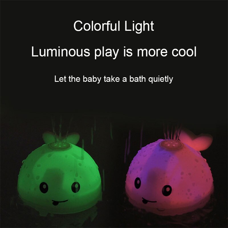 Spædbarnsbadekar legetøj til nyfødte børn induktiv vandkugle elektrisk lys børnelegetøj op til et år med musik
