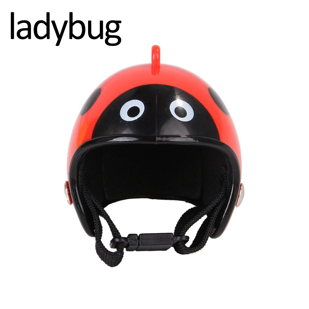 Casque de poulet pour petit animal de compagnie, rigide, avec tête d'oiseau, canard, caille, couvre-chef, protection de la tête: ladybug