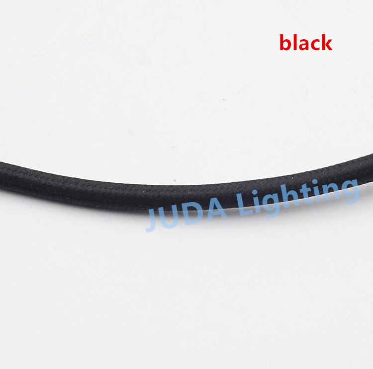 Colorful braided wire cable Cable Assemblies Electrical Wires for ceiling rose canopy led pendant light chandeliers ceiling lamp: black
