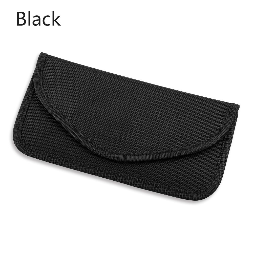 Universal Signal Blocker Case Blocking Bag Phone Car Key Faraday Cage Keyless RFID Safe Fob Pouch Automobiles Interior Accessory: black