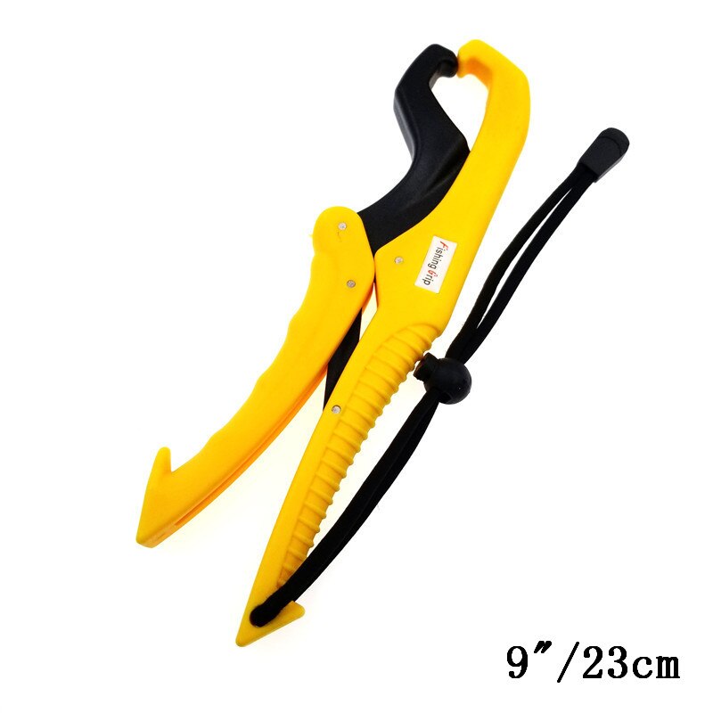 Fish Grabber Plier Controller Practical Fishing Gripper Gear Tool ABS Grip Tackle Holder Fish Clamp with Adjustable Rope: yellow-9inch