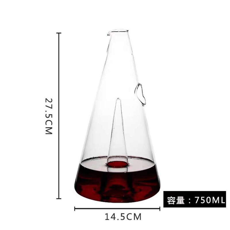 350/750ml Pyramid Waterfall Red Wine Pourer Glass Decanter Brandy Decant Jug Bar Champagne Water Bottle Drinking Glasses: 750ml