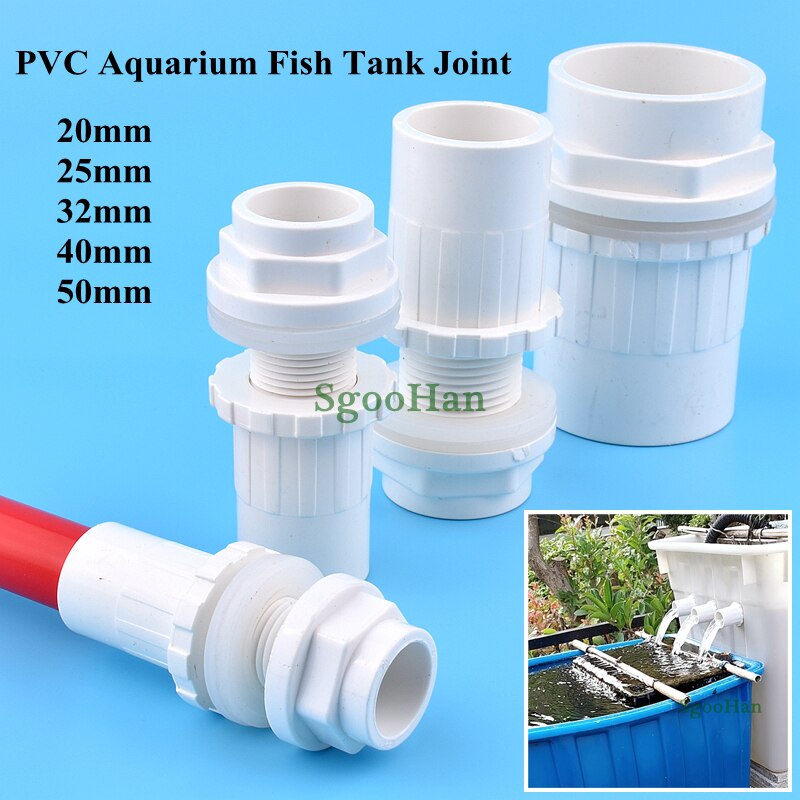 1PC ID 20~50mm PVC Pipe Straight Aquarium Fish Tank Joint Home DIY Water Supply Tube Drain Fittings Drainage Elbow Connectors