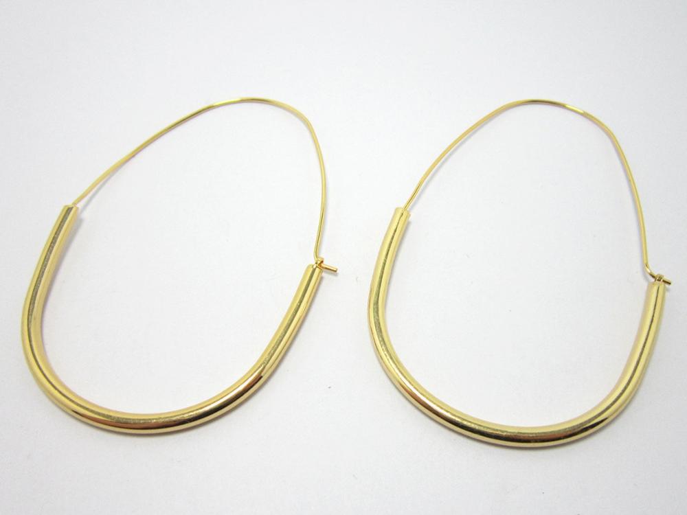 Brass pendant 76.3x50mm Brass ear wire pendant Gold platedBrass earrings R869