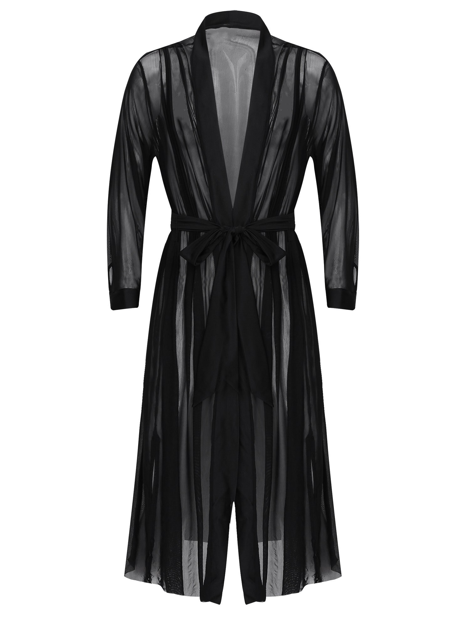 Chemise à manches longues pour homme, haut Transparent en maille, avec cape, tenue idéale pour s&#39;habiller, collection décontracté