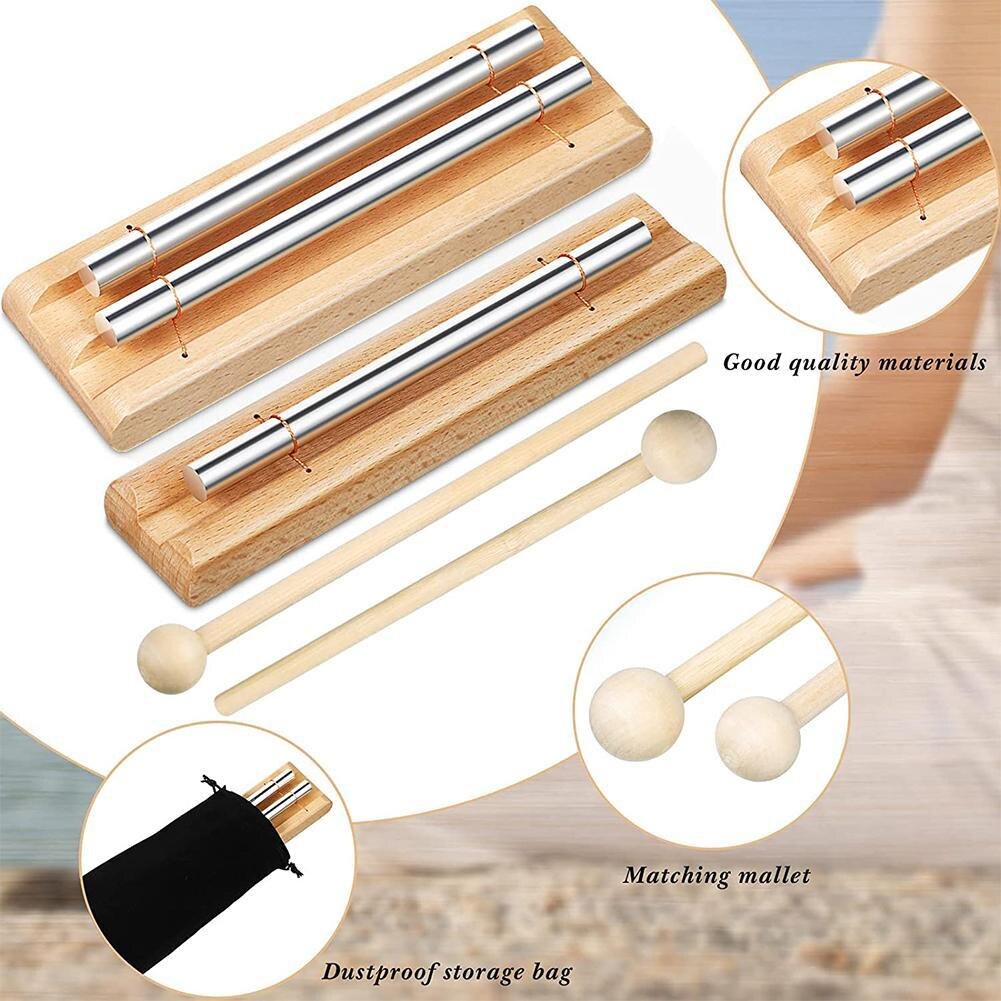 Percussion Instrument Bell Wooden With Mallet Knocking For Prayer Yoga phoneme Meditation Chime Healing Musical Instrument