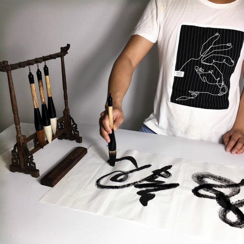 Kinesisk kalligrafi børste pen ulve ged hår tragtformet børste uldvæsel bjørn forårskoblinger maleri skrivespand pen