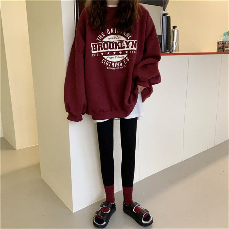 Genser dame bokstaver elegant koreansk løs passform fritidsgensere matchende unge klær vår høst trendy populær koselig