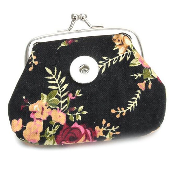 Snap Sieraden Portemonnees Bloem Portemonnee Pouch 18Mm Drukknoop Purse Bag Portefeuilles Fit 18Mm Snap Knoppen sieraden Kerst