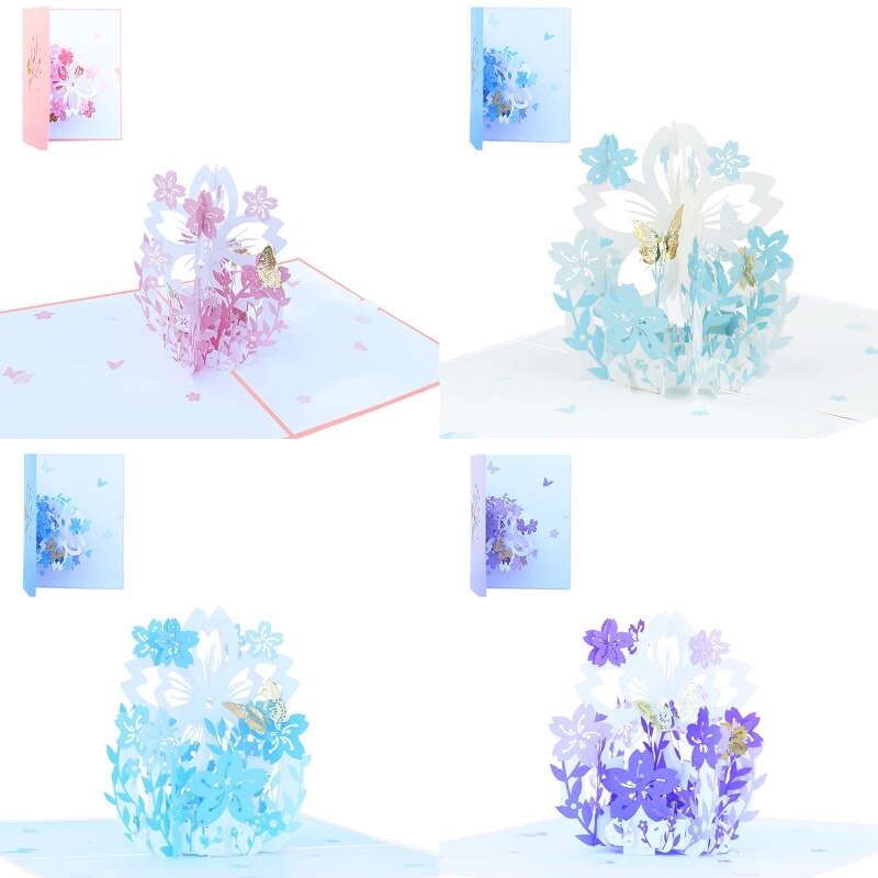 Handmade 3D Greeting Cards Cherry Blossom Basket Pop Up Card for Mother's Day Anniversary Valentine's Day Wedding Birthday