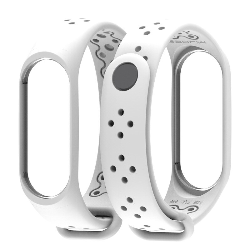 Horloge Band Voor Xiaomi Mi Band 3/4 Horloge Riem Sport Armband Voor Mi Band 3 4 Smart Horloge siliconen Band Voor Mi Band 3 4: white
