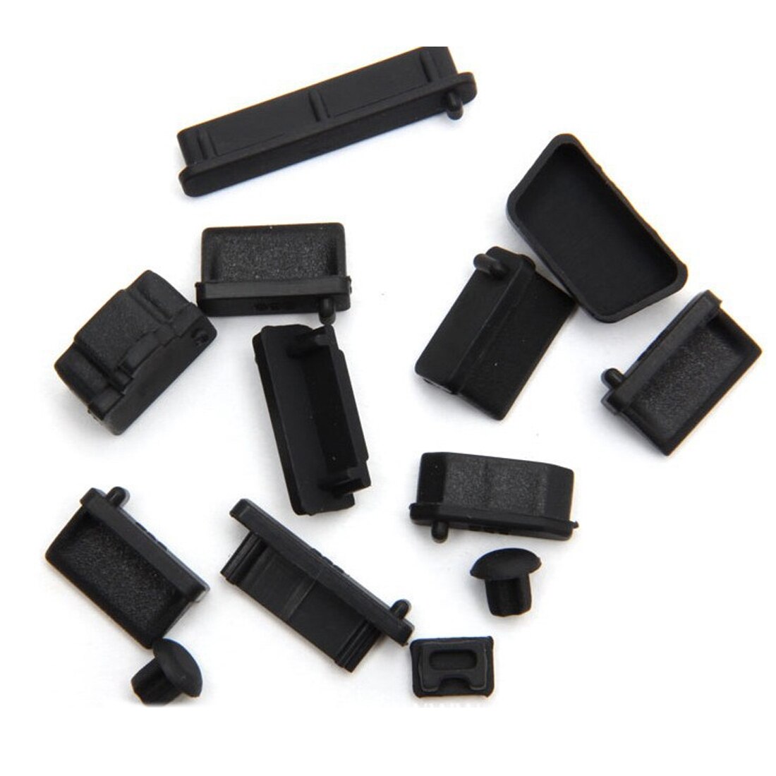 13 sztuk/zestaw silikonowe przeciwkurzowe zatyczka zaślepka uniwersalny pyłoszczelny Port USB interfejs RJ45 pokrywa robić laptopa komputer stancjonarny akcesoria: czarny