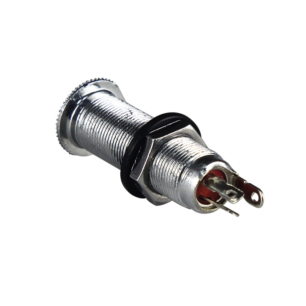 5pcs Metal Chrome Electric Guitar Jack 1/4'' Output Jack Socket Threaded Cylinder
